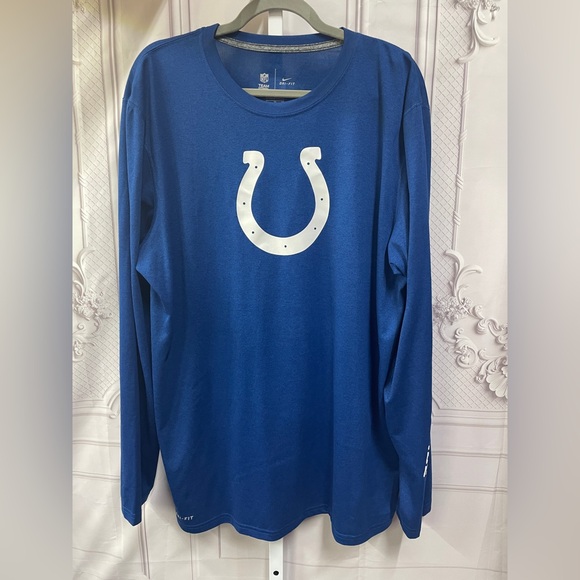 Nike NFL Team Apparel Indianapolis Colts Long Sleeve Dri-Fit Shirt Men’s XL Blue - Picture 1 of 5